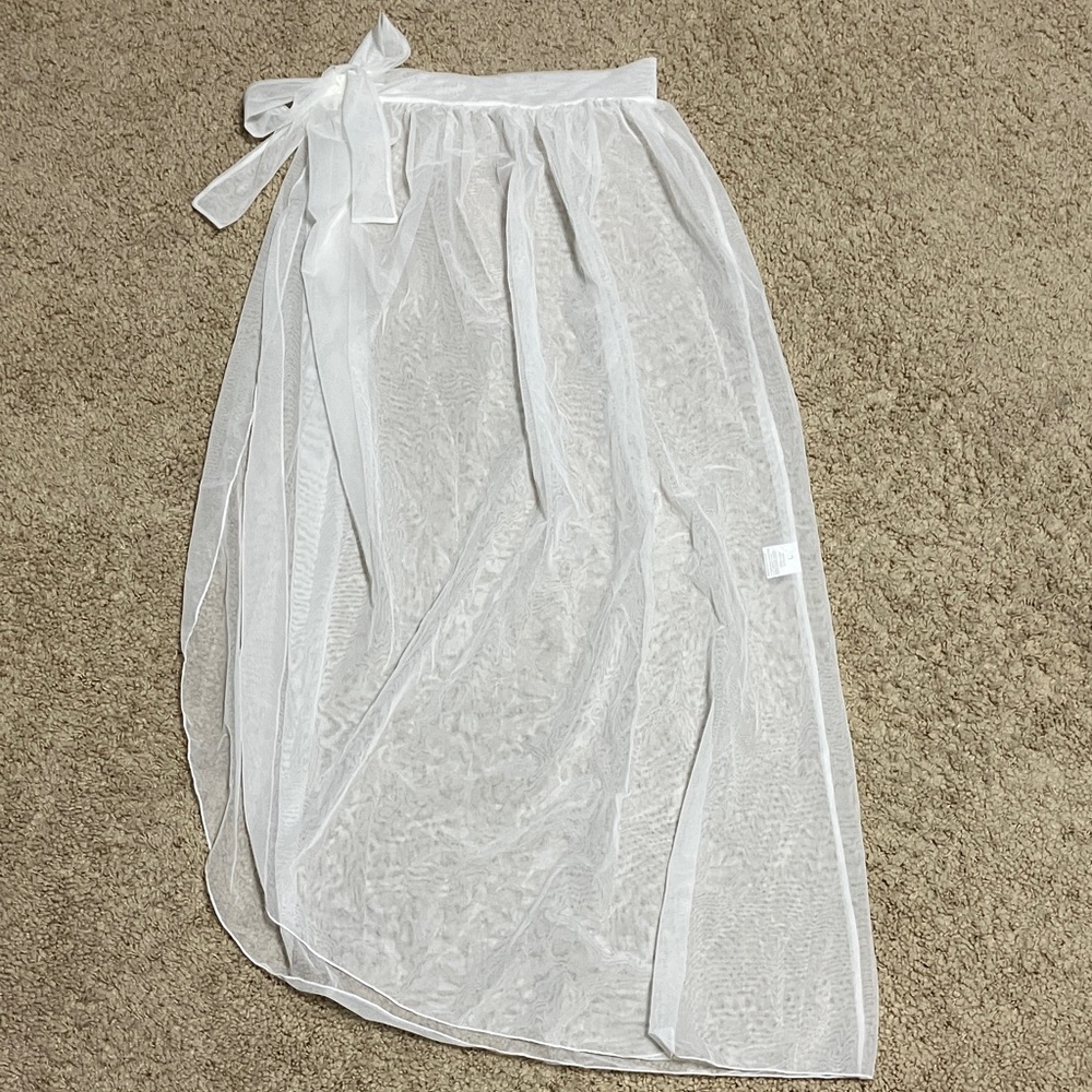 Elegant White Sheer Skirt
